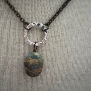 Turquoise and silver necklace 16 inches